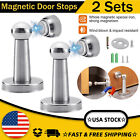 2 PCS Magnetic Door Stop Wall Floor Mounted Stainless Steel Stopper Holder Catch