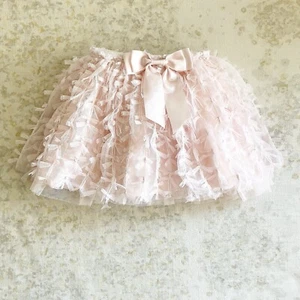 Popatu Girls 2T/3T Tutu Skirt Pale Pink Bow Dressy Fancy Party Holiday - Picture 1 of 6