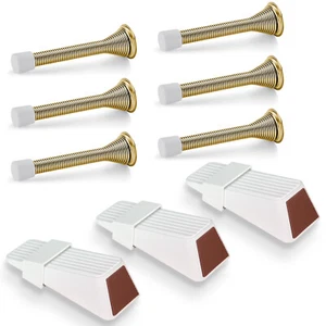 9 Pack Spring Door Stops 3 1/8" Flexible Heavy Duty Spring Door Stopp Kit USA - Picture 1 of 23