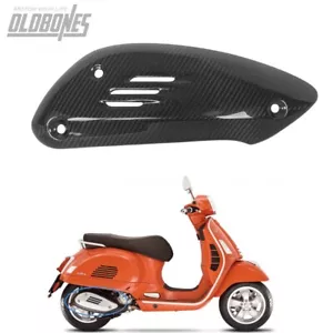 For Piaggio Vespa GTS300 2023+ 100% Carbon Fiber Exhaust Cover Shield Gloss - Bild 1 von 15
