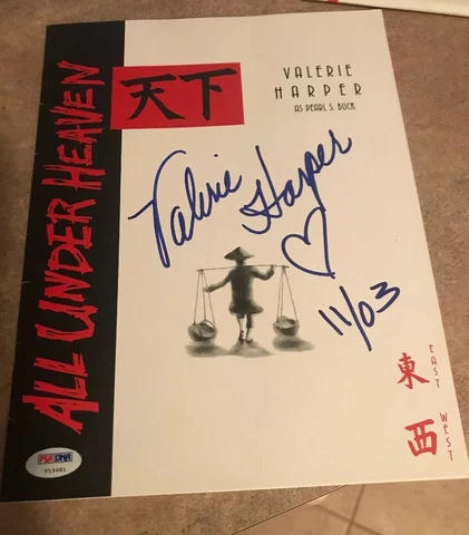 SIGNED Valerie Harper Program Book All Under Heaven Autograph PSA/DNA COA Rhoda Cover