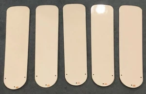 Set of 5 Five Glazed White Replacement Ceiling 20 5/8” X 5 3/8” Fan Blades - Picture 1 of 5