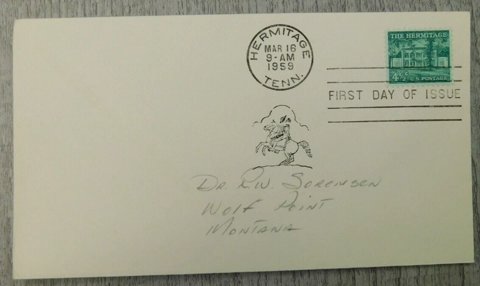 First Day Of Issue The Hermitage Tennessee 1959 Vintage Stamp Envelope Cover - Image 1 of 4