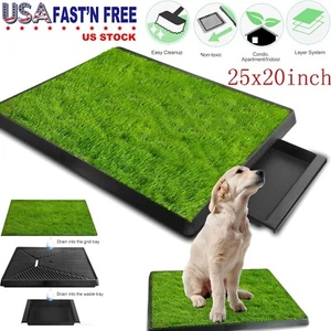 Dog Potty Training Pet Pee Pad Artificial Grass Mat with Tray For Indoor Outdoor - Picture 1 of 12