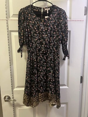 Vestido para mujer Rebecca Taylor negro floral manga larga seda talla XS NUEVO CON ETIQUETAS Foto 1 de 4