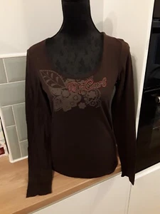 Rip Curl Ladies Brown ‘Tropicalia’ Long Sleeve T Shirt Size M - BNWT - Picture 1 of 13