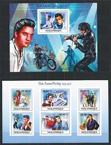 Mozambique 2009 Mini Sheet Block Set Imperf Elvis Aaron Presley Music - Picture 1 of 1