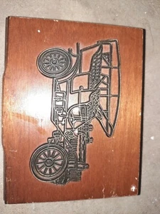 Vintage Dark Wooden Classic Car Playing Card Box - Picture 1 of 6
