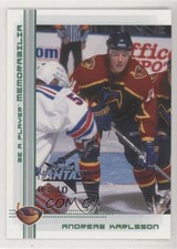 2000 ITG Be A Player Memorabilia Emerald All-Star Fantasy /10 Andreas Karlsson