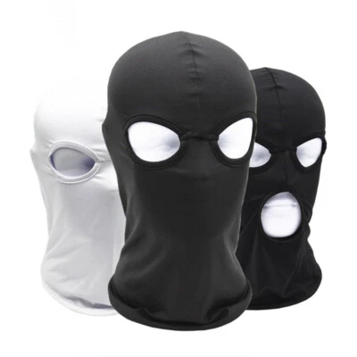 Balaclava Spandex Hood Open Mouth & Eyes 2/3 Holes Stretchy Full Face Mask - Image 1 of 4