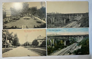 Cuatro postales Lisboa Ohio RPPC Plaza Pública, Puente, West Washington Gorsuch - Imagen 1 de 6