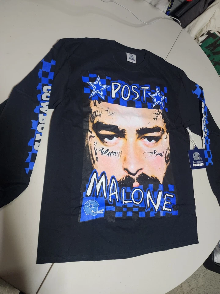 Camiseta Post Malone x NTWRK x Dallas Cowboys Manga Larga Talla EXTRA Grande NUEVA Foto 1 de 4