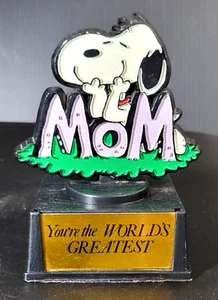 Vintage Peanuts Snoopy MOM "You're The WORLD'S GREATEST" Aviva Trophy Nice Rarität - Bild 1 von 7