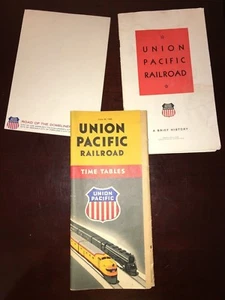 Vintage Lot Union Pacific Railroad UP Timetable Notepad A Brief History Book - Picture 1 of 10