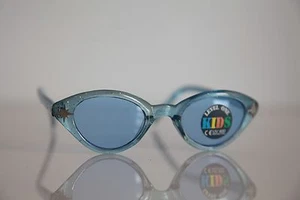 Sparkling Crystal Blue Cat Eye Frame, Blue lenses by LEVEL ONE - Picture 1 of 4