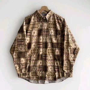 Vintage 90s Columbia Soft Chamois Southwestern Aztec Button Down Shirt Herren XL - Bild 1 von 7
