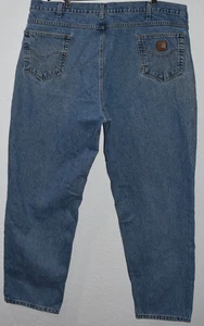 Carhartt Jeans Men 46X32  Relaxed Workwear Blue Jeans Denim 100% Cotton 5-Pocket - Picture 1 of 24