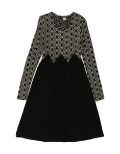 Vestido vintage para mujer manga larga línea A EE. UU. 2 XS negro AU87 - Imagen 1 de 3