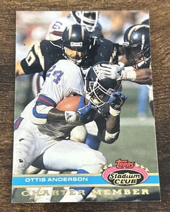 1991 TOPPS STADIUM CLUB Ottis Anderson CHARTER MEMBER New York Giants NFL Player - Picture 1 of 6