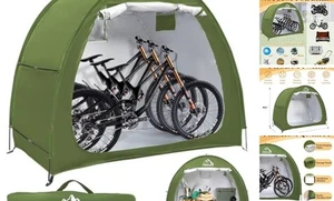  Bike Shed 6.6FT Waterproof 210D Oxford Fabric, Arch Green - XL for 2-3 Bikes - Picture 1 of 8