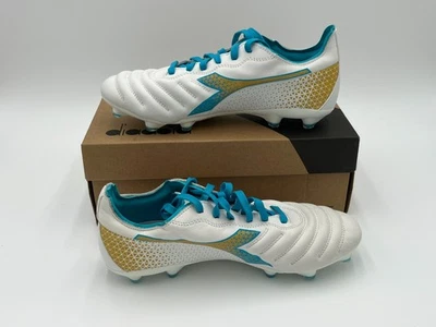 Botines de fútbol Diadora Brasil Elite GR LT W LP 12 talla 9 para mujer blanco azul dorado Foto 1 de 4