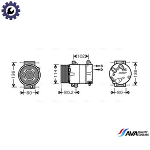 COMPRESSOR AIR CONDITIONING RTAK383 FOR RENAULT ESPACE/IV/Mk G9T742/743 2.2L - Picture 1 of 9