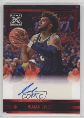 2021-22 Leaf Memories 1991 Gold Rookies Red Spectrum /25 Isaiah Livers Auto RC - Image 1 of 2