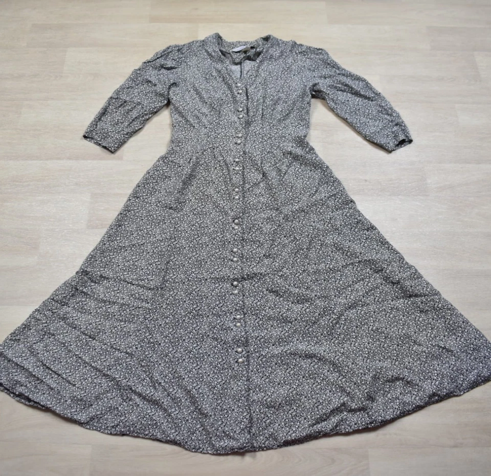 90s Jonathan Martin Midi Dress Floral Cottagecore Prairie Grunge Pearl VTG - Image 1 of 4