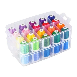 40-Color Embroidery Thread Kit – 40 Spools 550 Yards Each, 40WT Polyester Thr... - Picture 1 of 6