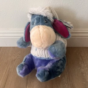 Disney Store Collection Snowflake Sweater Eeyore Plush Stuffed Animal Vtg NWT - Picture 1 of 6