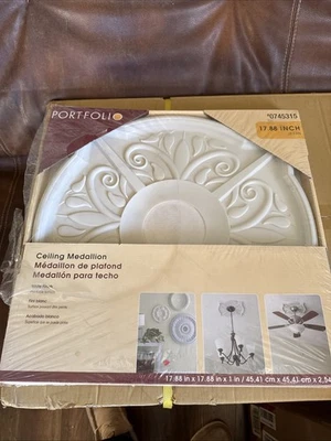 ALLEN + ROTH  Portfolio 17.88Traditional White Composite Ceiling Medallion Paint - Image 1 of 4