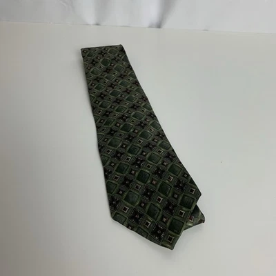 Cambridge Classics Silk Tie Green Brown Men Pre Owned - Image 1 of 4