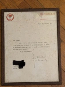 Autografo su lettera Bettino Craxi PSI , Politica - Ravenna 1981 - Foto 1 di 1