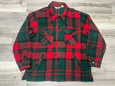 Chaqueta de Caza Woolrich Mackinaw De Colección Para Hombre XL Roja Verde Búfalo Cuadros EE. UU. Foto 1 de 4