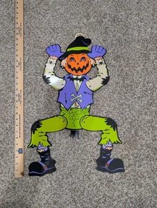 Vintage Y2K Halloween Dekoration Trick or Treat 25" Jack O Laterne Wand Hof Kunst - Bild 1 von 1