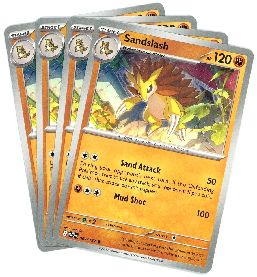 x4 Sandslash 069/132 - Mega Evolution - Pokemon - NM/M English - Image 1 of 1