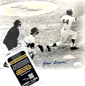 Hank Aaron Signed Autograph 8x10 Action Photo Auto Braves JSA Authenticated HOF - Picture 1 of 2