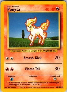 Ponyta 60/102 Pokemon: Base Set Unlimited Common - LP - Picture 1 of 2