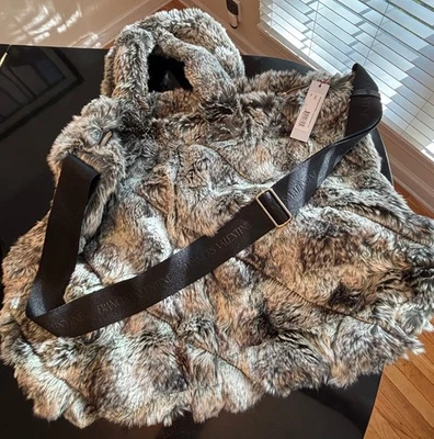 Frances Valentine искусственного меха большая сумка с короткими ручками с ремнем через плечо: уютный, пышный, красивый - Изображение 1 из 4