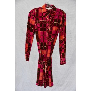 Trina Turk Geometric Print Silk Shirt Dress Size 0 - Picture 1 of 8