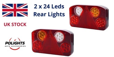 Luces dinámicas traseras traseras 2 x24 LED para #DAF #MAN #Motorhome... - Imagen 1 de 4