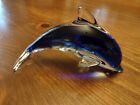Art Glass Blue Blown Glass Dolphin Porpoise 5 1/2”