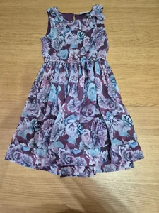 Matalan Age 7 Purple Floral Party Dress - Picture 1 of 4