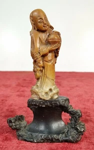 CHINESE GOD. SCULPTURE. CARVED SOAP STONE . CHINA. PRINCIPLE XIX CENTURY - Picture 1 of 1
