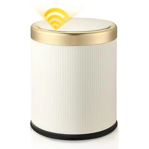 Automatic Motion Sensor Bathroom Trash Can with Lid, 2.8 Gallon Touchless Trash - Picture 1 of 8