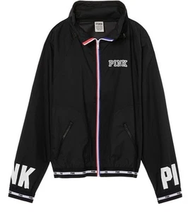 NWT VICTORIA'S SECRET PINK LOGO M/L PATRIOTIC FULL ZIP ANORAK WINDBREAKER JACKET - Picture 1 of 9