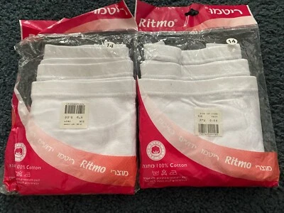 6 Pcs Girls White Briefs, Modest Underwear, Vintage Style Size 14 Y.o( XXS ) - Image 1 of 4