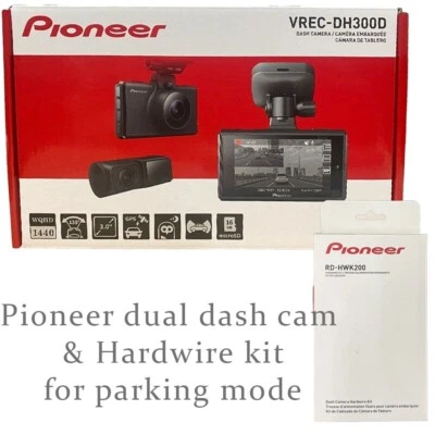 Pioneer VREC-DH300D HD Dash Cam 3” Screen Front & Rear Dual Recording w/Wire kit - Image 1 of 4