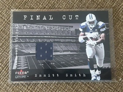 2001 Fleer Genuine Emmitt Smith Final Cut Game Used Jersey Patch Cowboys HOF - Image 1 of 2