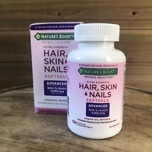Nature's Bounty Optimal Solutions Hair Skin&Nails Extra Strength 150ct Exp 05/26 - Picture 1 of 4